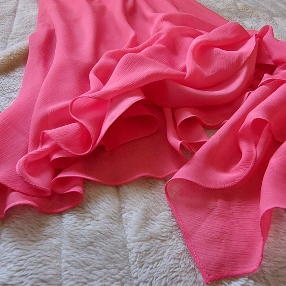 David's Bridal | Wedding | Bridesmaids | Prom Dress One Shoulder Size 4 Pink NWT - Picture 5 of 7